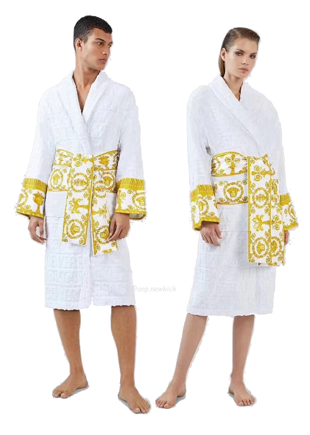 Versace Baroque Logo Jacquard Cotton Bathrobe (5) - newkick.org